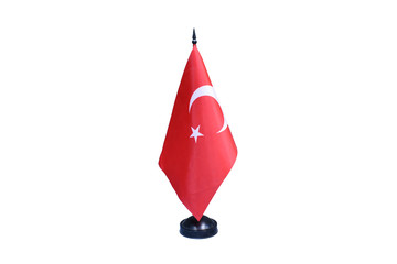 Turkey flag on a white isolated background