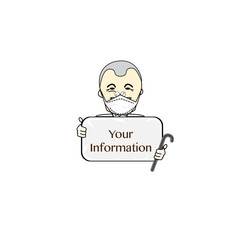 cartoon people information worker mask protection graphic