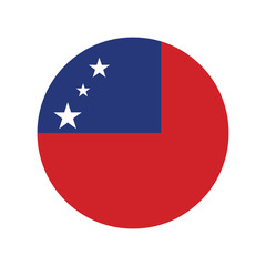 Simple vector button flag - Samoa, Round glossy Button with flag of Samoa. Vector illustration eps 10.