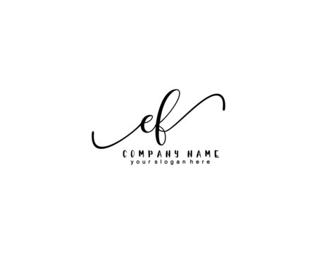 Letter EF handwrititing logo with a beautiful template