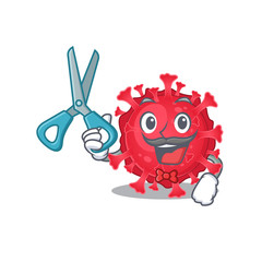 Cool Barber coronavirus substance mascot design style