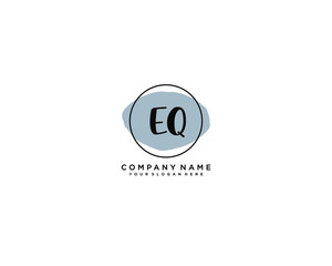Letter EQ handwrititing logo with a beautiful template