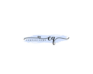 Letter EQ handwrititing logo with a beautiful template