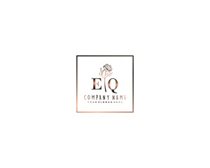 Letter EQ handwrititing logo with a beautiful template