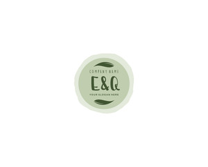 Letter EQ handwrititing logo with a beautiful template