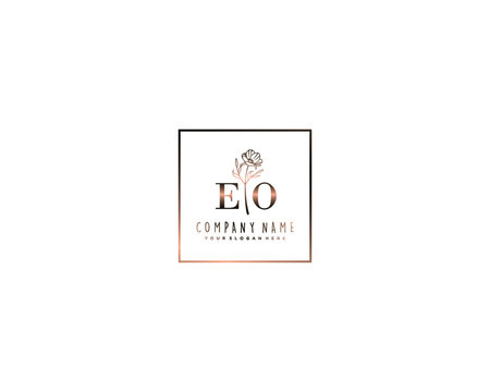 Letter EO handwrititing logo with a beautiful template