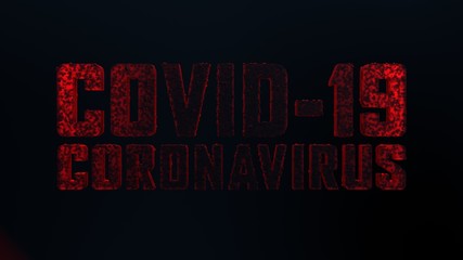 Coronavirus COVID-19 modern typography lettering title on black background