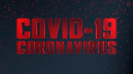 Coronavirus COVID-19 modern typography lettering title on dark blue background