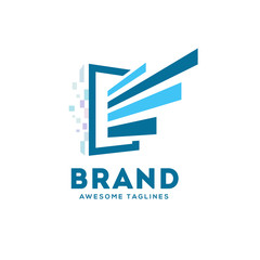 abstract geometric line square tech color vector illustration