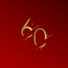 60 Years Anniversary Celebration Elegant Number Vector Template Design Illustration