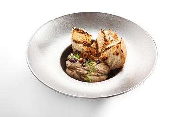 Chicken liver pate with ciabatta and dried cranberries