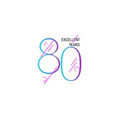 80 Years Anniversary Celebration Elegant Number Vector Template Design Illustration