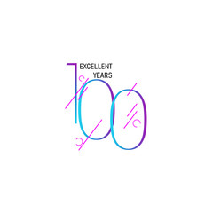 100 Years Anniversary Celebration Elegant Number Vector Template Design Illustration