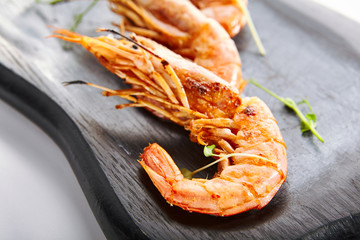 Argentinian shrimps close up view