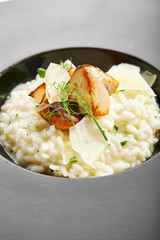 Porcini risotto closeup view