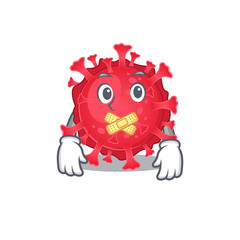 Coronavirus substance mascot cartoon character design with silent gesture
