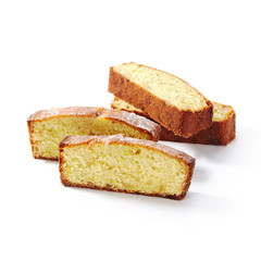 Four Pieces of Classic Sponge Cake, Biscuit or Biscotto Isolated
