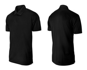 Black polo tshirt design template isolated on white