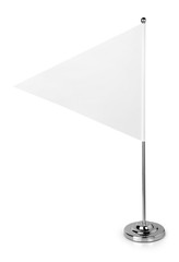Small blue table flag isolated on white with clipping path