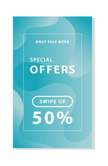 Fototapeta premium Special offer banner template design with simple concept abstract liquid.