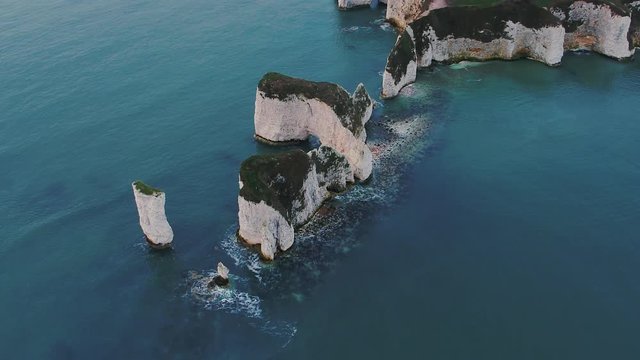 UK, England, Dorset, Swanage, Jurassic Coast, The Foreland or Handfast Point, Old Harry Rocks