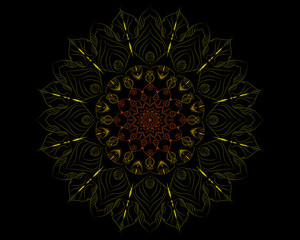 vector illustration of mandala, dress design artwork pattern textile circle