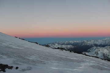 Sunset over Main Caucasian ridge