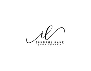 Letter IL handwrititing logo with a beautiful template - obrazy, fototapety, plakaty
