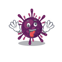 A picture of crazy face coronavirus kidney failure mascot design style