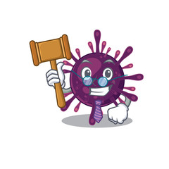 Charismatic Judge coronavirus kidney failure cartoon character design wearing cute glasses