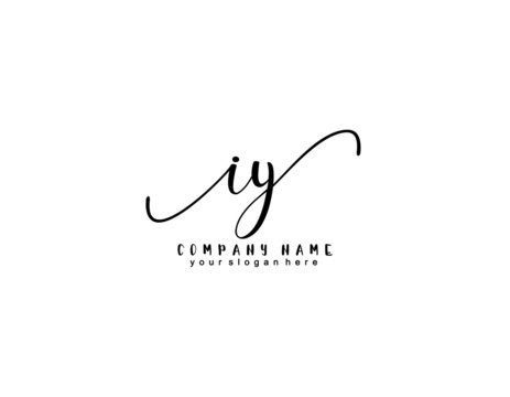 Letter IY handwrititing logo with a beautiful template