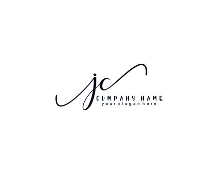 Letter JC handwrititing logo with a beautiful template