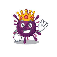The Royal King of coronavirus kidney failure cartoon character design with crown