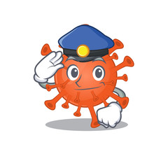 A picture of deadly corona virus performed as a Police officer