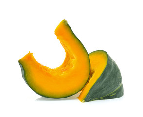 Green pumpkin isolated on white background.