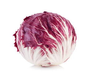 Radicchio, red salad isolated on white background