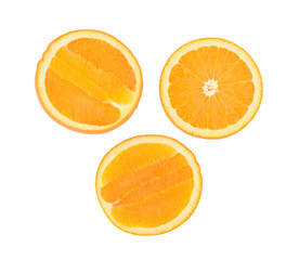 Half of orange isolated on white background