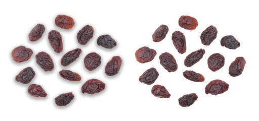 Dried raisins isolated on white background