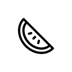 Fresh Watermelon Fruit Outline Style Icon Vector Illustration.