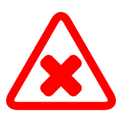 Obraz premium Wrong mark, cross sign, and prohibition sign for website, web page, design, and business.