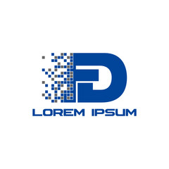 Letter FD logo, pixel icon design vector