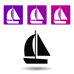 sailboat icon . Simple glyphvector of Travel purple set for UI and UX, website or mobile application