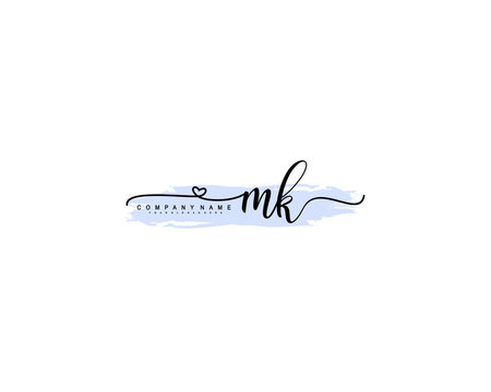 Letter MK handwrititing logo with a beautiful template