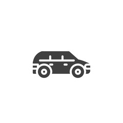 suv car vector icon. filled flat sign for mobile concept and web design. Minivan car glyph icon. Symbol, logo illustration. Vector graphics