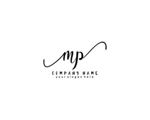 Letter MP handwrititing logo with a beautiful template