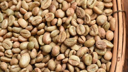  Close up of coffee beans for background                                  