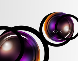 Abstract background - glossy glass bubbles, abstract sphere shapes. Vector Illustration For Wallpaper, Banner, Background, Card, Book Illustration, landing page