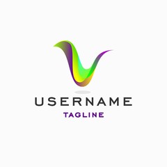 letter V logo design with modern style . letter V logo template . colorful letter V logo template . transparent V icon