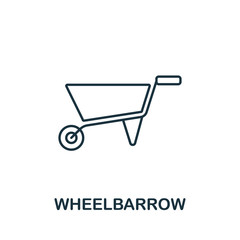 Fototapeta na wymiar Wheelbarrow icon from garden collection. Simple line Wheelbarrow icon for templates, web design and infographics
