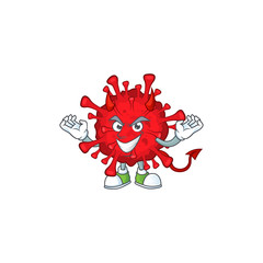 Cartoon picture of dangerous coronaviruses in devil cartoon character design